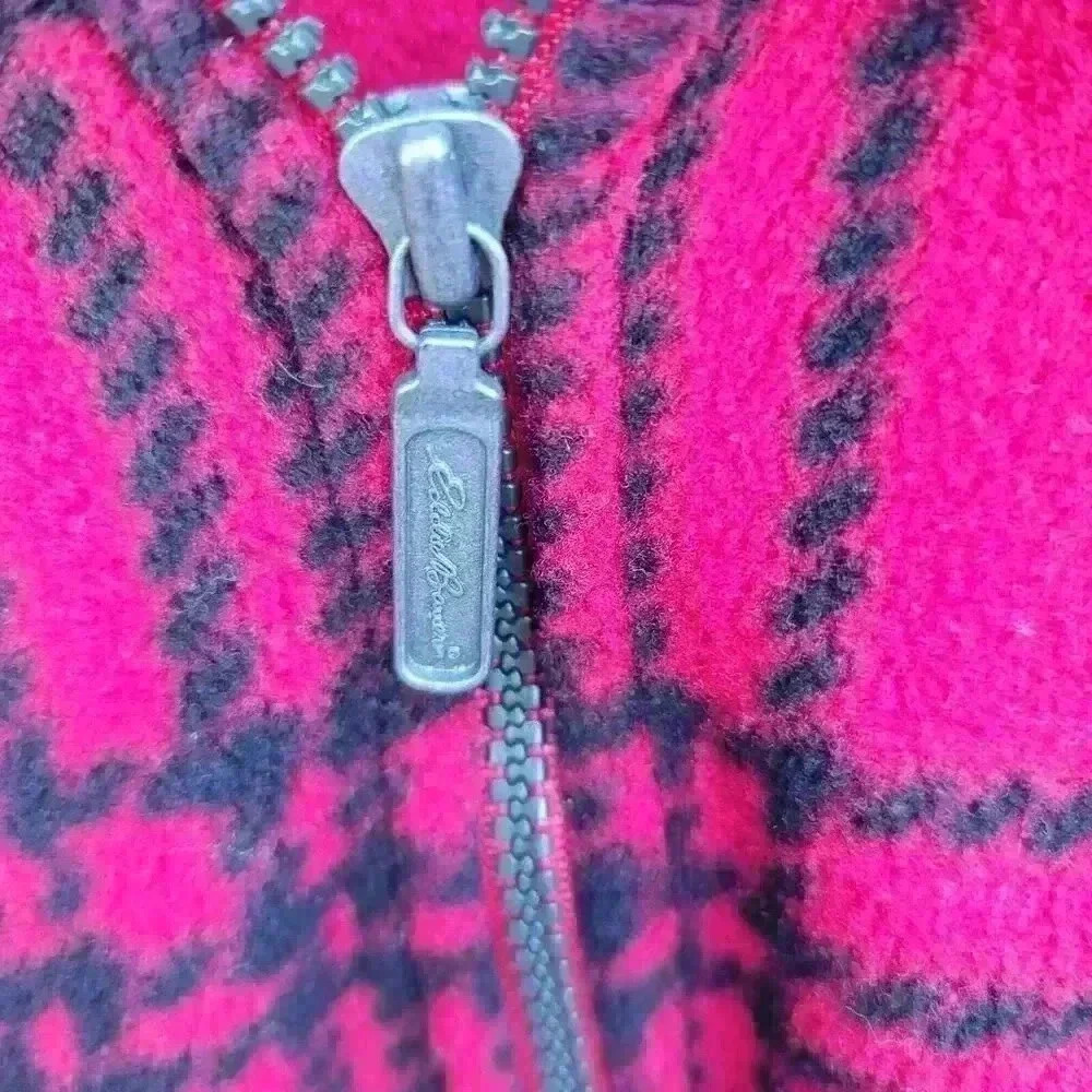 EDDIE BAUER red/black flannel  POLARTEC 1/4 zip Pullover Fleece Men Size… - Picture 5 of 7